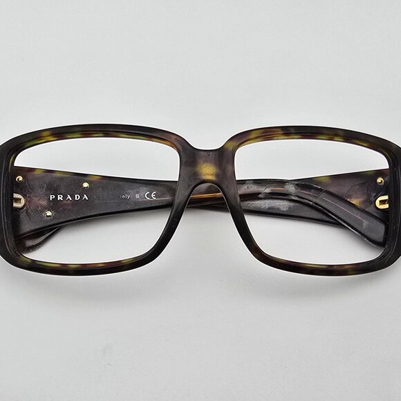 Prada SPR 16L 2AU-6S1 Triangle Logo Plate Tortoise Sunglasses Frame Italy 57mm - Picture 10 of 12